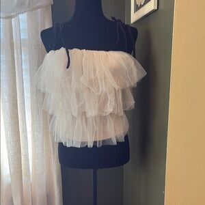 Anthropologie Cream Layered Blouse